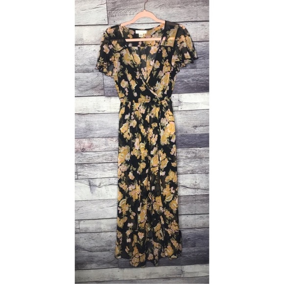 Anthropologie Band of Gypsies Maxi Dress Size Small Floral - Picture 1 of 9